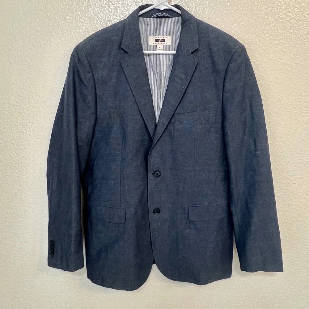 Joseph Abboud Mens Blue Linen Cotton‎ Blend Summer Blazer Sport Coat Medium 0781